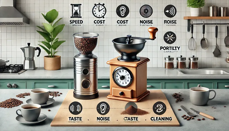 コーヒーミル電動と手動どっち?7項目比較でわかる選び方